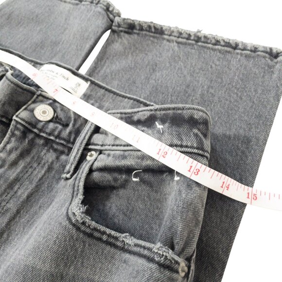Abercrombie & Fitch Black 90's Straight Ultra High Waist Denim SZ 26 - Picture 9 of 10